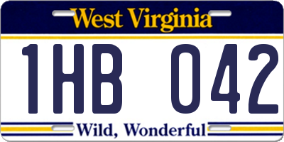 WV license plate 1HB042