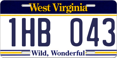 WV license plate 1HB043