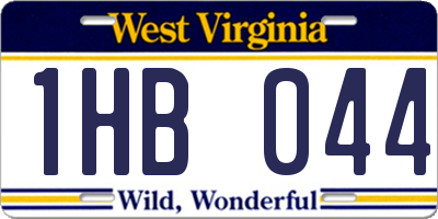 WV license plate 1HB044