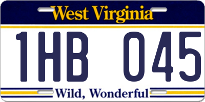 WV license plate 1HB045