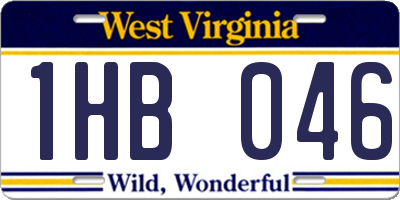 WV license plate 1HB046