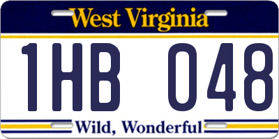 WV license plate 1HB048