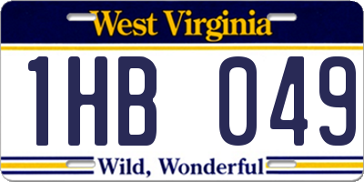 WV license plate 1HB049
