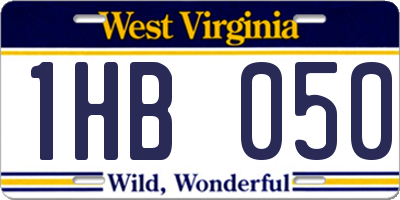 WV license plate 1HB050