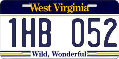 WV license plate 1HB052