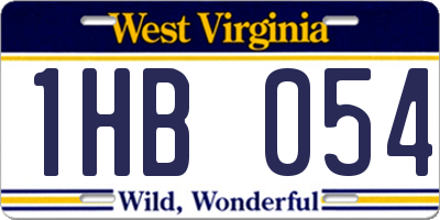 WV license plate 1HB054
