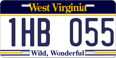 WV license plate 1HB055