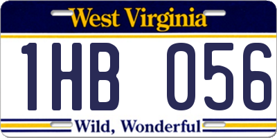 WV license plate 1HB056