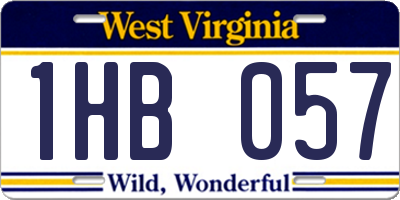 WV license plate 1HB057