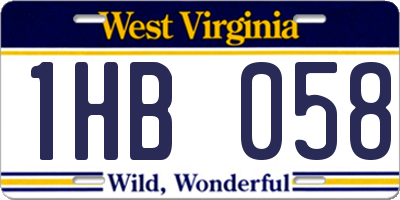 WV license plate 1HB058