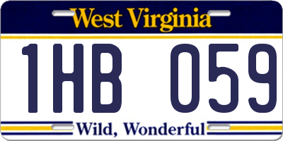 WV license plate 1HB059