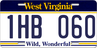 WV license plate 1HB060