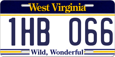WV license plate 1HB066