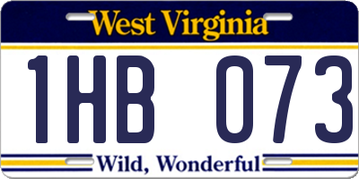 WV license plate 1HB073