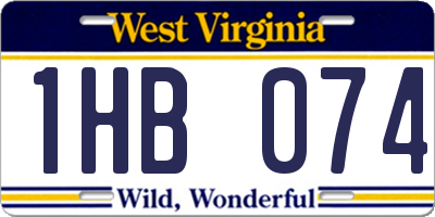 WV license plate 1HB074