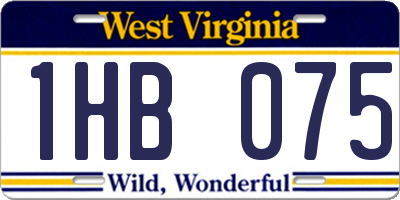 WV license plate 1HB075