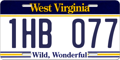 WV license plate 1HB077