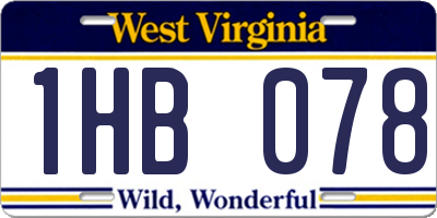 WV license plate 1HB078