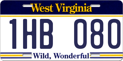 WV license plate 1HB080