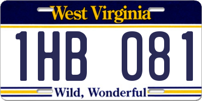 WV license plate 1HB081