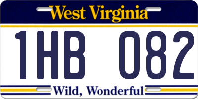 WV license plate 1HB082