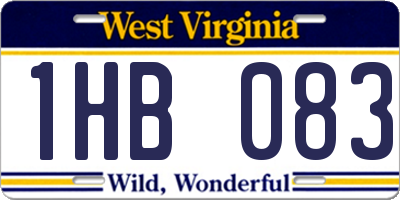 WV license plate 1HB083