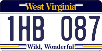 WV license plate 1HB087