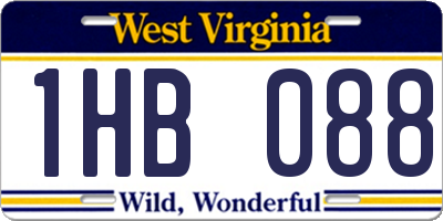 WV license plate 1HB088