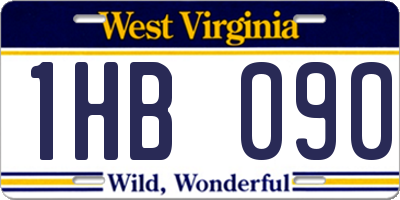WV license plate 1HB090