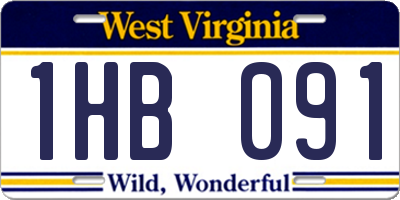 WV license plate 1HB091