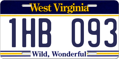 WV license plate 1HB093