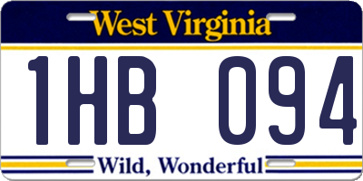 WV license plate 1HB094