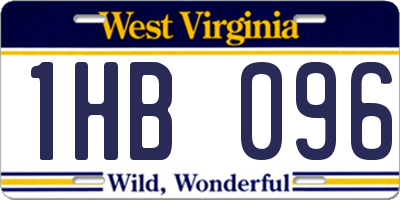 WV license plate 1HB096