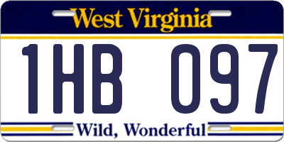 WV license plate 1HB097