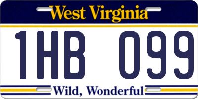 WV license plate 1HB099