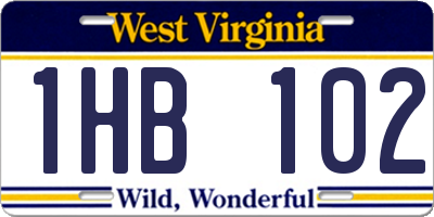 WV license plate 1HB102