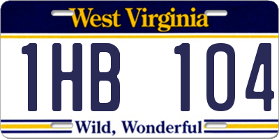 WV license plate 1HB104