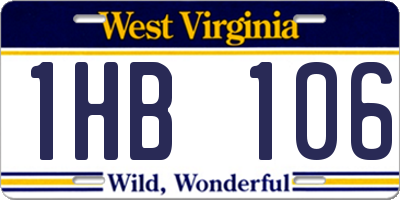 WV license plate 1HB106
