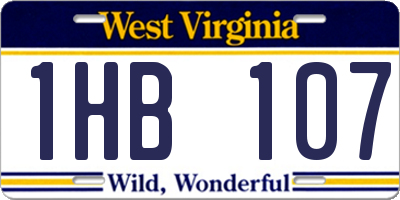 WV license plate 1HB107