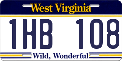 WV license plate 1HB108