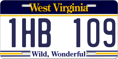 WV license plate 1HB109