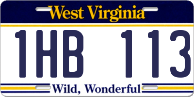 WV license plate 1HB113