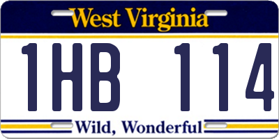 WV license plate 1HB114