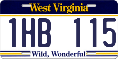 WV license plate 1HB115