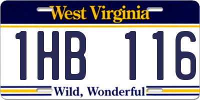 WV license plate 1HB116