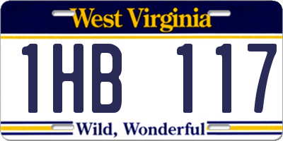 WV license plate 1HB117