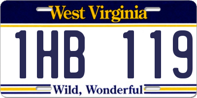WV license plate 1HB119