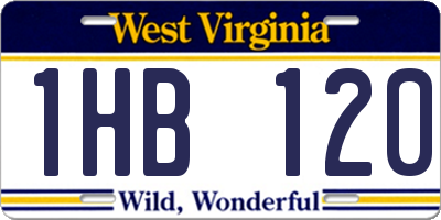 WV license plate 1HB120