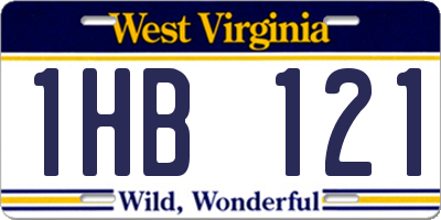 WV license plate 1HB121