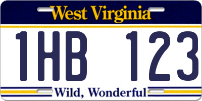 WV license plate 1HB123
